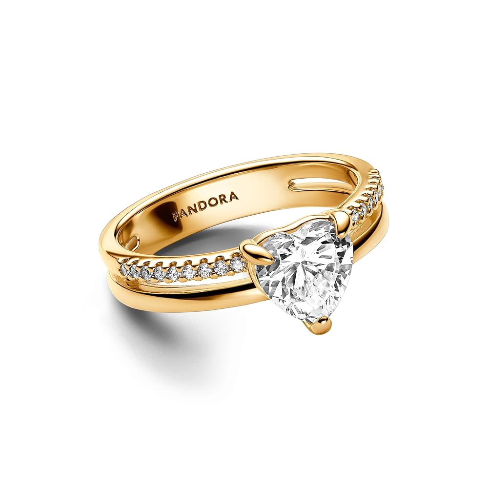 Amazon.com: Pandora Double Band Heart Ring 163100C01-54